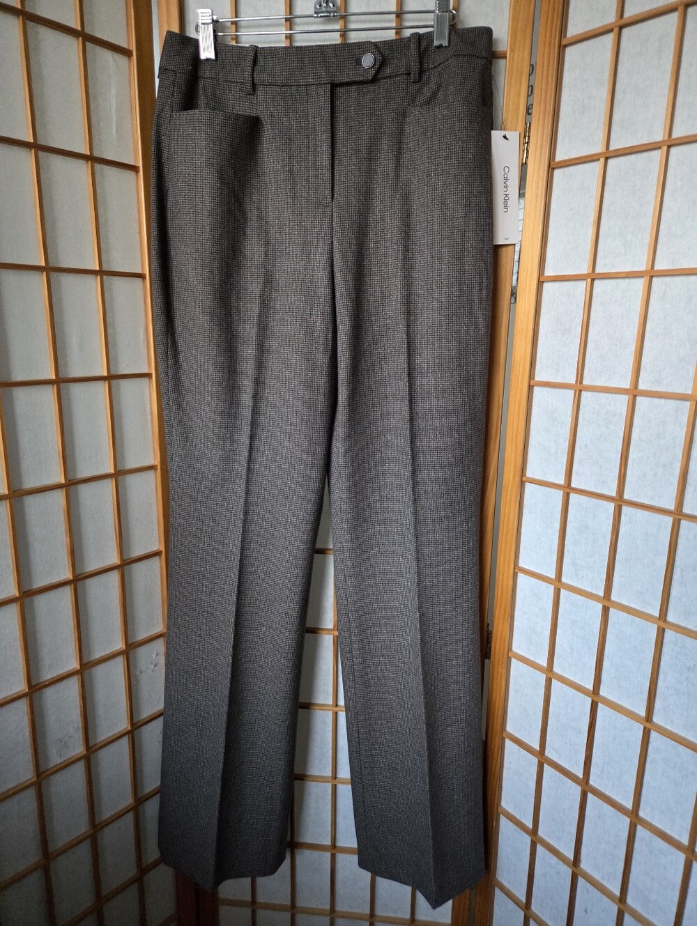 NWT WOMENS CALVIN KLEIN STRETCH VISCOSE/POLYESTER TAPERED LEG PANTS SIZE 6